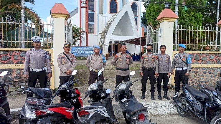 Polres Sumba Barat Melaksanakan Pengamanan Ibadah Paskah Di Setiap Gereja