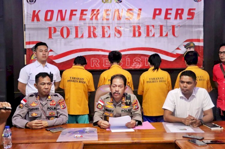 Tetapkan Empat Tersangka, Polres Belu Gelar Konferensi Pers Pengungkapan Kasus Tindak Pidana Perdagangan Orang