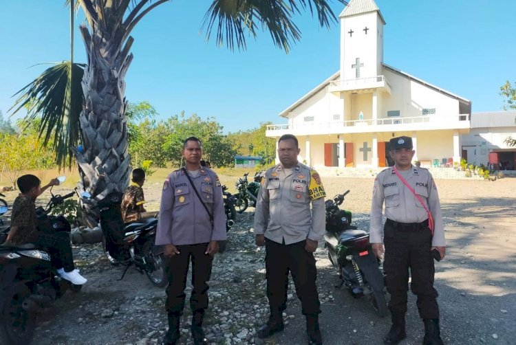 Peringatan Kenaikan Isa Almasih 2023, Polres Belu Bersama Jajaran Turun ke Gereja Jamin Ibadah Berjalan Aman dan Nyaman