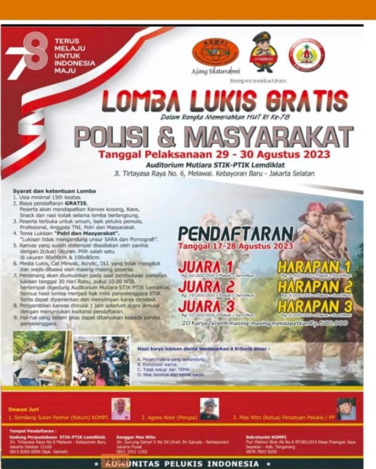 Meriahkan HUT ke-78 RI, Lemdiklat Polri Gelar Lomba Lukis