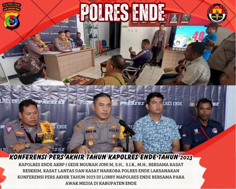 Konferensi Pers Akhir Tahun : Kapolres Ende Apresiasi Dukungan Masyarakat dan Tekankan Netralitas Polri