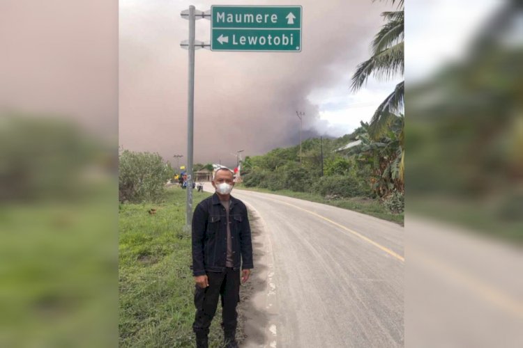 Polres Flotim Terapkan Sistem Buka Tutup di Jalan Trans Flores Pasca Kenaikan Status Gunung Lewotobi