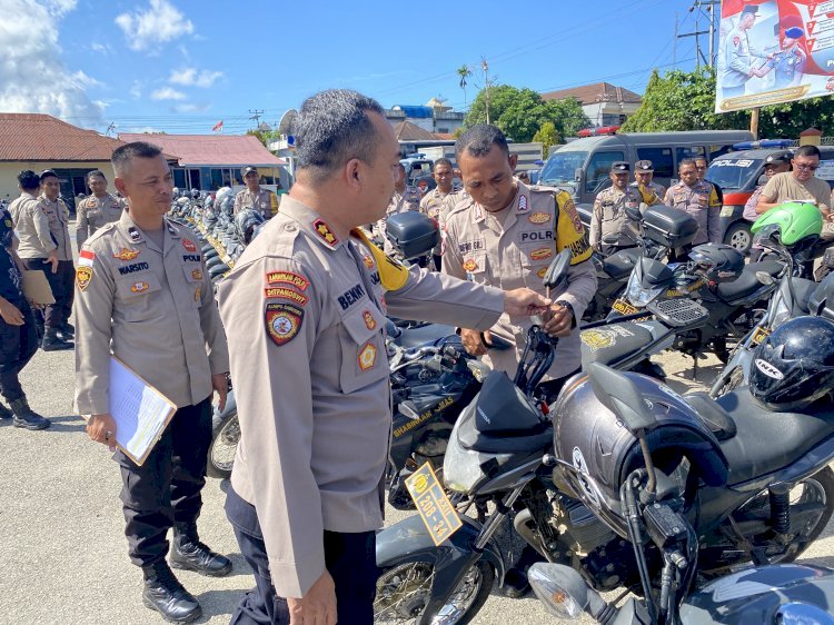 Polres Sumba Barat Gelar Pemeriksaan Kelayakan Kendaraan Dinas