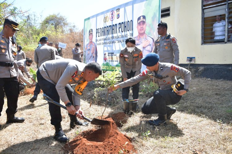 Ribuan Pohon Ditaman: Polda NTT Dukung Penghijauan di Hari Bhayangkara ke-78