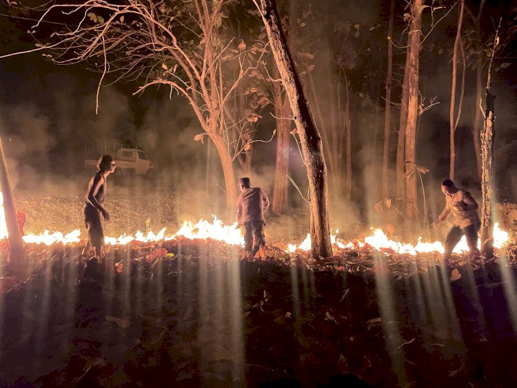 Kebakaran Hutan di Rote Tengah Berhasil Dikendalikan oleh Personel Polsek