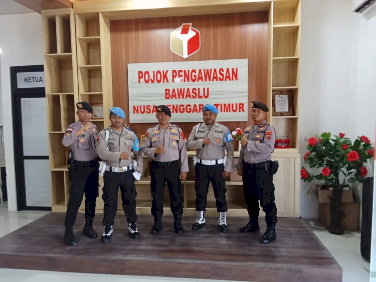 Subsatgas Propam Ops Mantap Praja Turangga Patroli dan Cek Pengamanan di Kantor Bawaslu dan KPU NTT