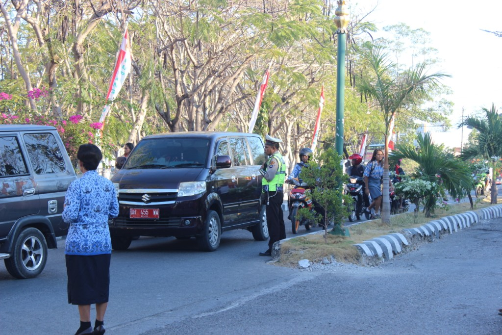 Demi terciptanya Upacara HUT RI Ke-72 aman dan lancar, Polres Kupang Kota turunkan personil pengamanan