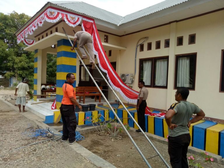 Jelang HUT RI Ke-72, Seluruh jajaran Polres Belu wajib hiasi kantor dengan umbul-umbul