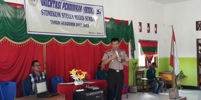 Kapolres Sumba Barat buka Orientasi Pendidikan bagi Siswa Stimikom Stella Maris