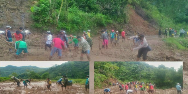 Tanah Longsor, ini yang dilakukan Kapolsek Kuwus bersama warga