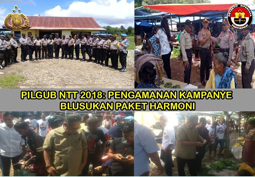 Pilgub NTT: Dua Polsek Jajaran Polres Belu Amankan Kampanye Blusukan Paket HARMONI