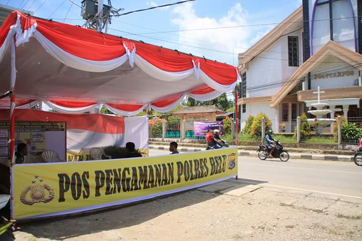 Ops Semana Santa 2018 : Polres Belu Dirikan Pos PAM di Gereja-gereja Besar