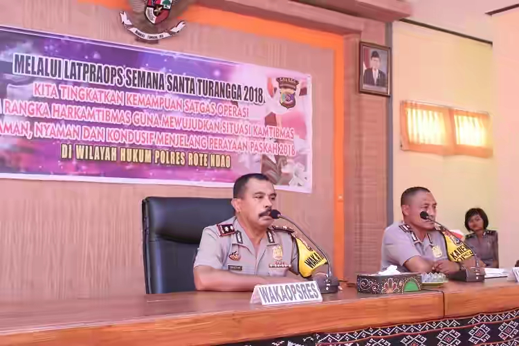 Jelang Perayaan Paskah, Polres Rote Ndao gelar Latihan Pra Operasi Semana Santa Turangga 2018