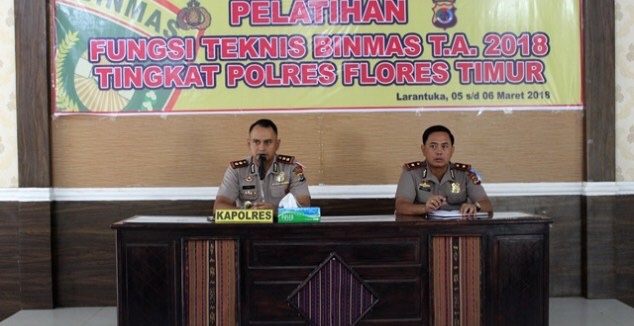 Kapolres Flotim Buka Pelatihan Fungsi Teknis Binmas