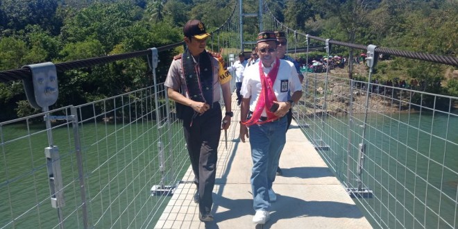 Kapolres Mabar Turut Hadir dalam Peresmian Jembatan Gantung Judes di Kec. Lembor