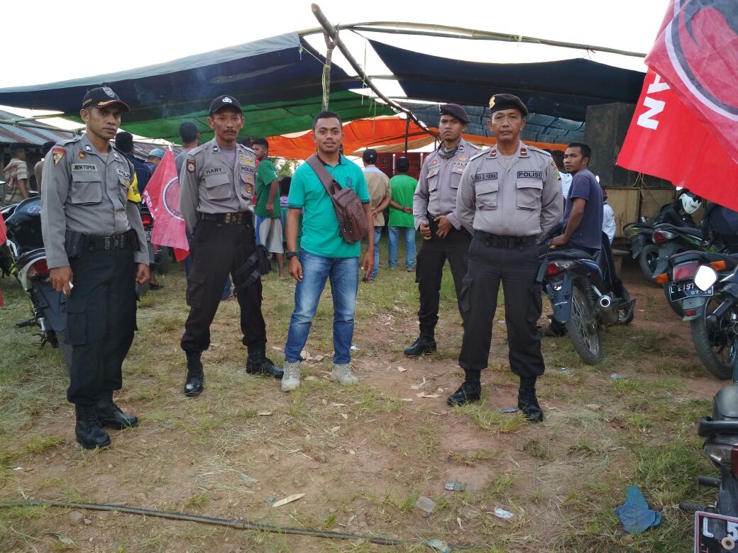 Personil Sat Sabhara dan Polsek Lembor amankan Giat Kampanye Cagub dan Cawagub NTT paket No 2