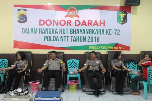 Polda NTT Selenggarakan Kegiatan Sosial Donor Darah Songsong HUT Bhayangkara ke 72