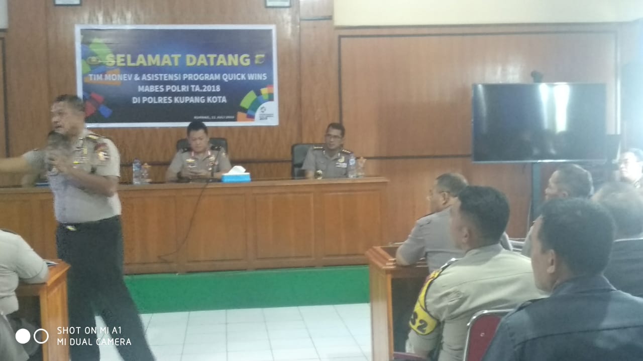 Monev dan Asistensi oleh Tim Mabes Polri Program Quick Wins di Polres Kupang Kota