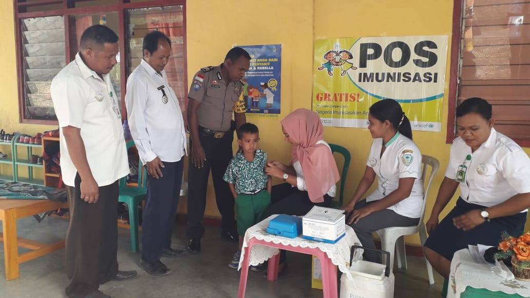 Imunisasi Campak Rubella, ini yang dilakukan Bhabin Riberio