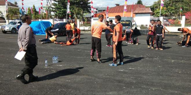 Jelang Ujian Beladiri Kenaikan Pangkat Setingkat, Polres Sumba Barat Gelar Latihan