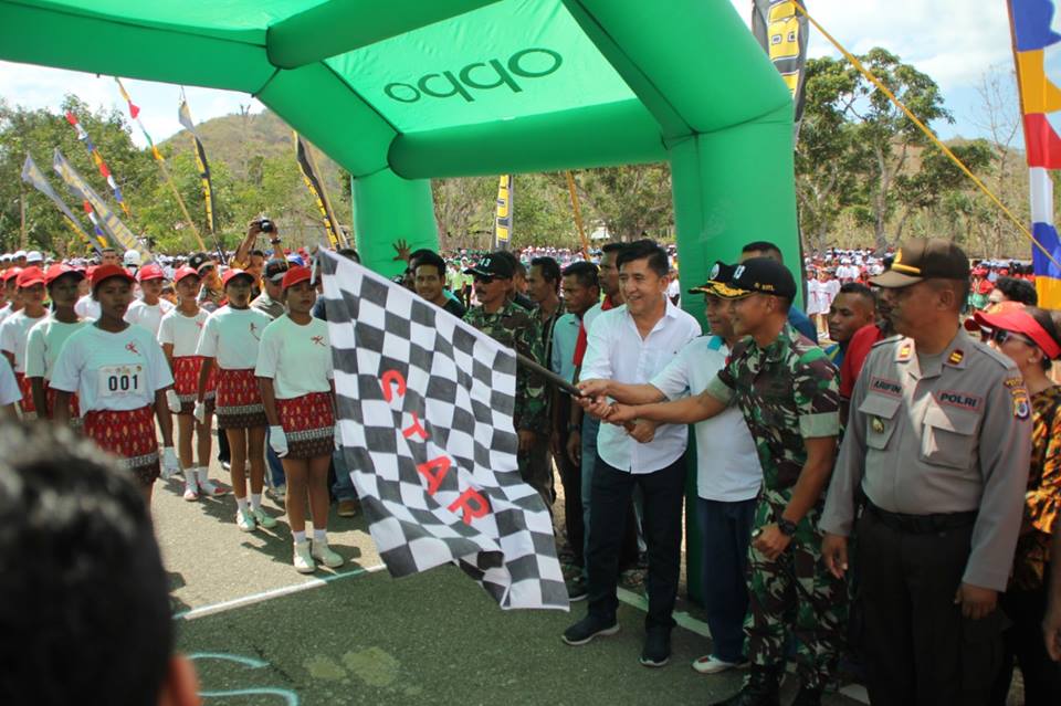 Setelah Gerak Jalan 8 KM, Polres Belu dan Instansi Terkait Amankan Lomba Gerak Jalan 17 KM