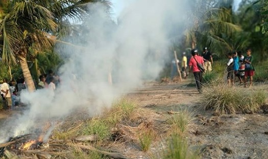 POLRES SIKKA BUBARKAN PERMAINAN JUDI SABUNG AYAM