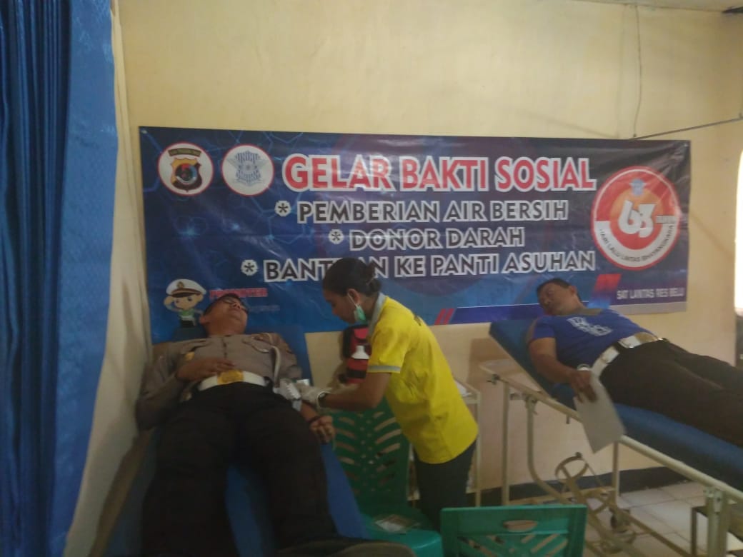 HUT Lantas ke 63:Setelah Bagi Air dan Anjangsana ke Panti Asuhan, Sat Lantas Polres Belu Gandeng PMI Gelar Donor Darah