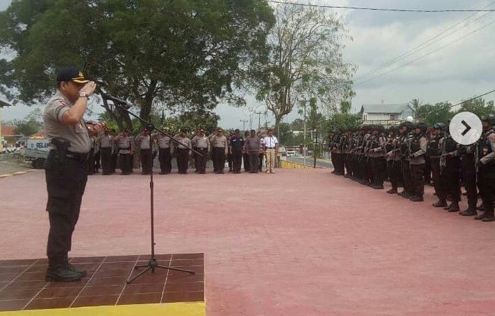 Kapolres TTS Melepas Pasukan BKO Pengamanan Pemungutan Suara Ulang