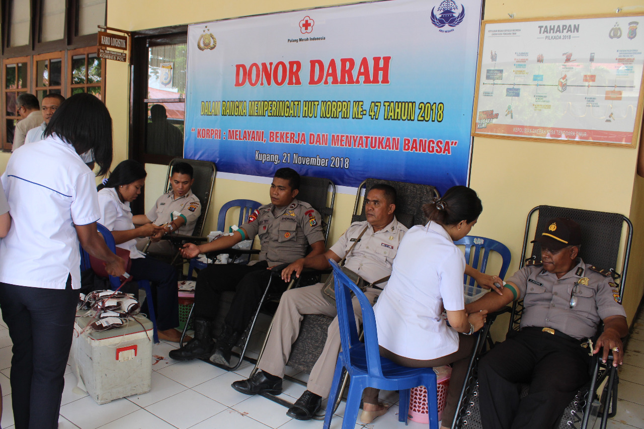 HUT Kopri ke 47, donor darah Polda NTT lampaui target 50 kantong