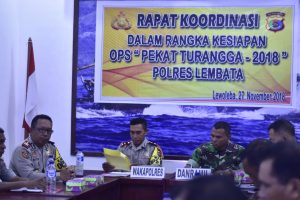 Jelang Ops Pekat Turangga 2018, Polres Lembata Menggelar Rapat Koordinasi Dengan Beberapa Instansi Terkait