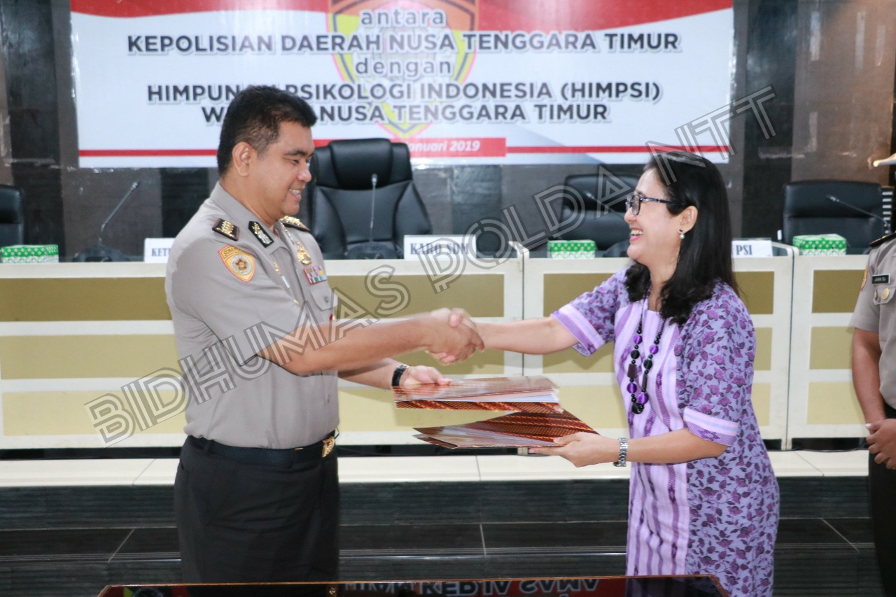 Ciptakan SDM Profesional, Polda NTT dan HIMPSI NTT Tanda tangan Perjanjian Kerjasama