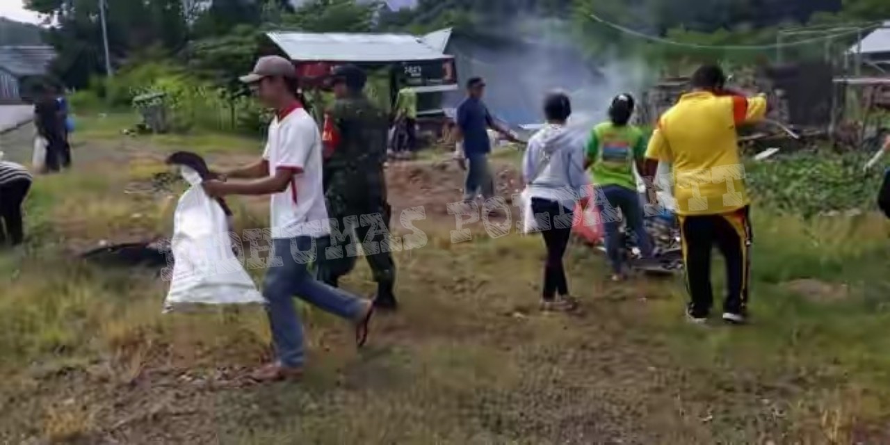 Bhabinkamtibmas Desa Watu Nggelek Laksanakan Kerja Bakti