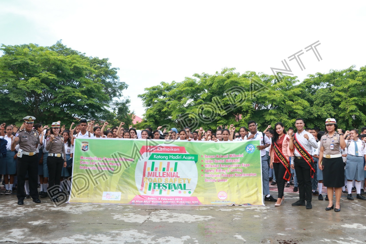 Melalui Millennial Road Safety Festival, Ditlantas Polda NTT dan Duta Humas Polda NTT Sasar Para Millennial