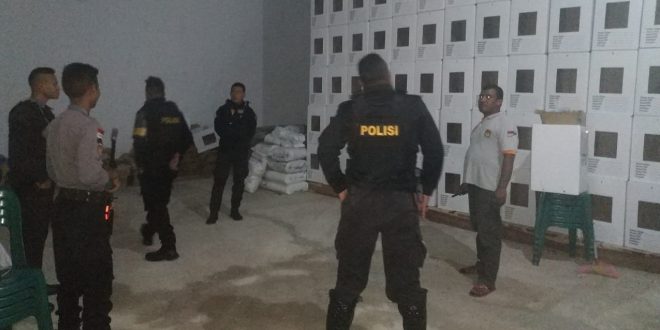 Pastikan Gudang Kotak Suara Pemilu Aman, Turjawali Polres Belu Tingkatkan Patroli Dialogis