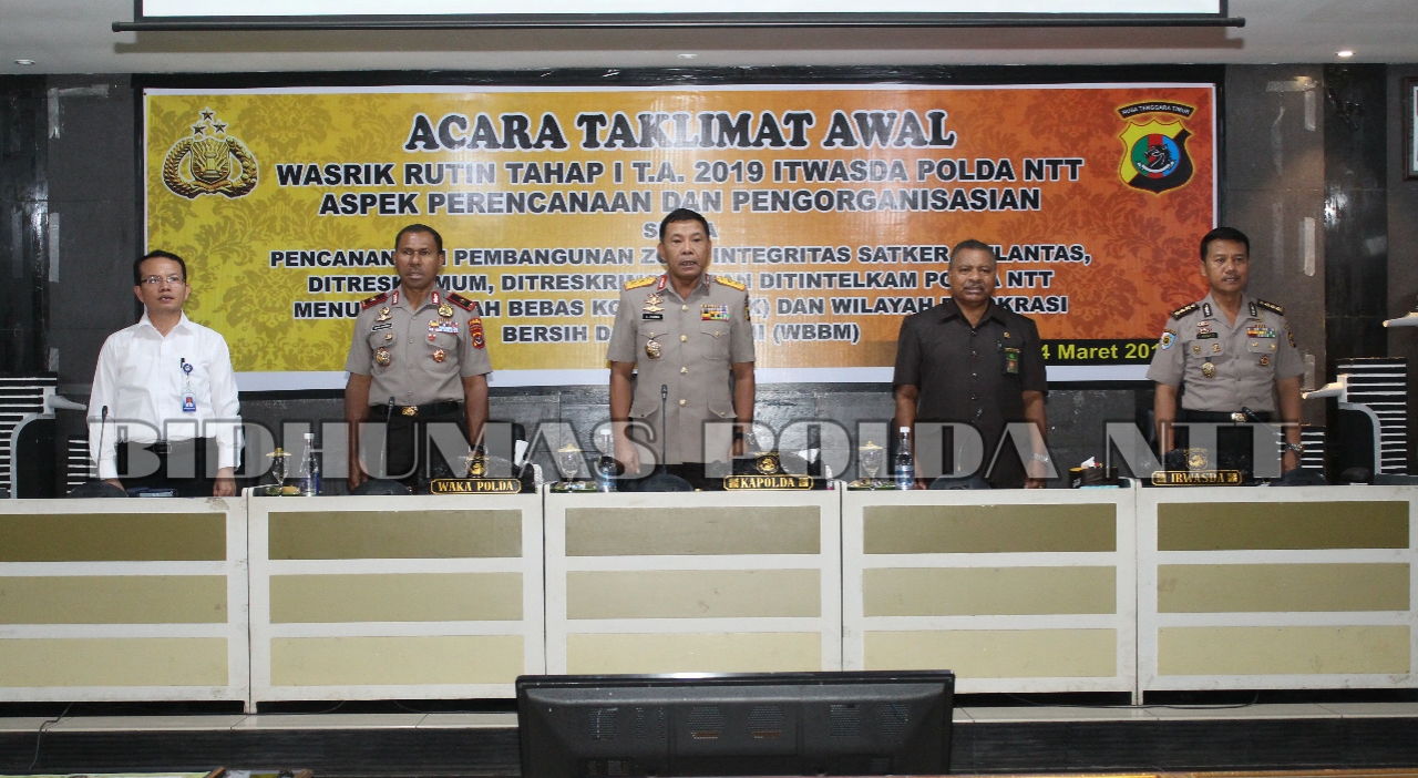 Kapolda NTT membuka Taklimat Awal Wasrik Tahap I T.A. 2019