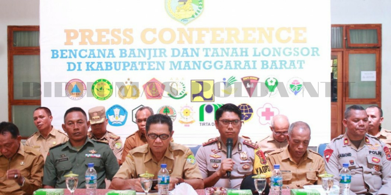 Kapolres Manggarai Barat Dampingi Bupati Gelar Konferensi Pers Terkait Penanganan Bencana