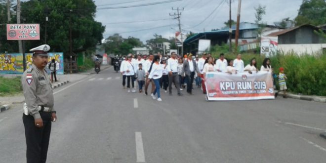 Kegiatan KPU RUN 2019 Sadar Pemilu , Polres TTS Melaksanakan Pengamanan