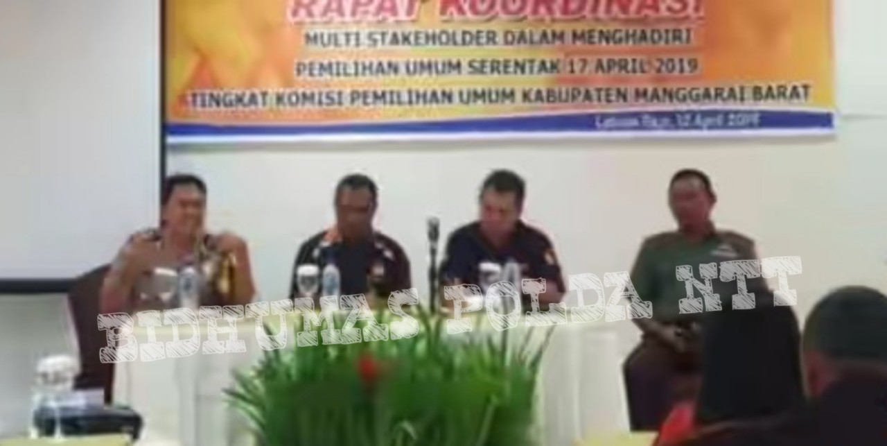 Kabagops Polres Mabar Hadiri Rakor Multi Stakeholder Bahas Pemilu Serentak 2019 Tingkat KPUD Mabar