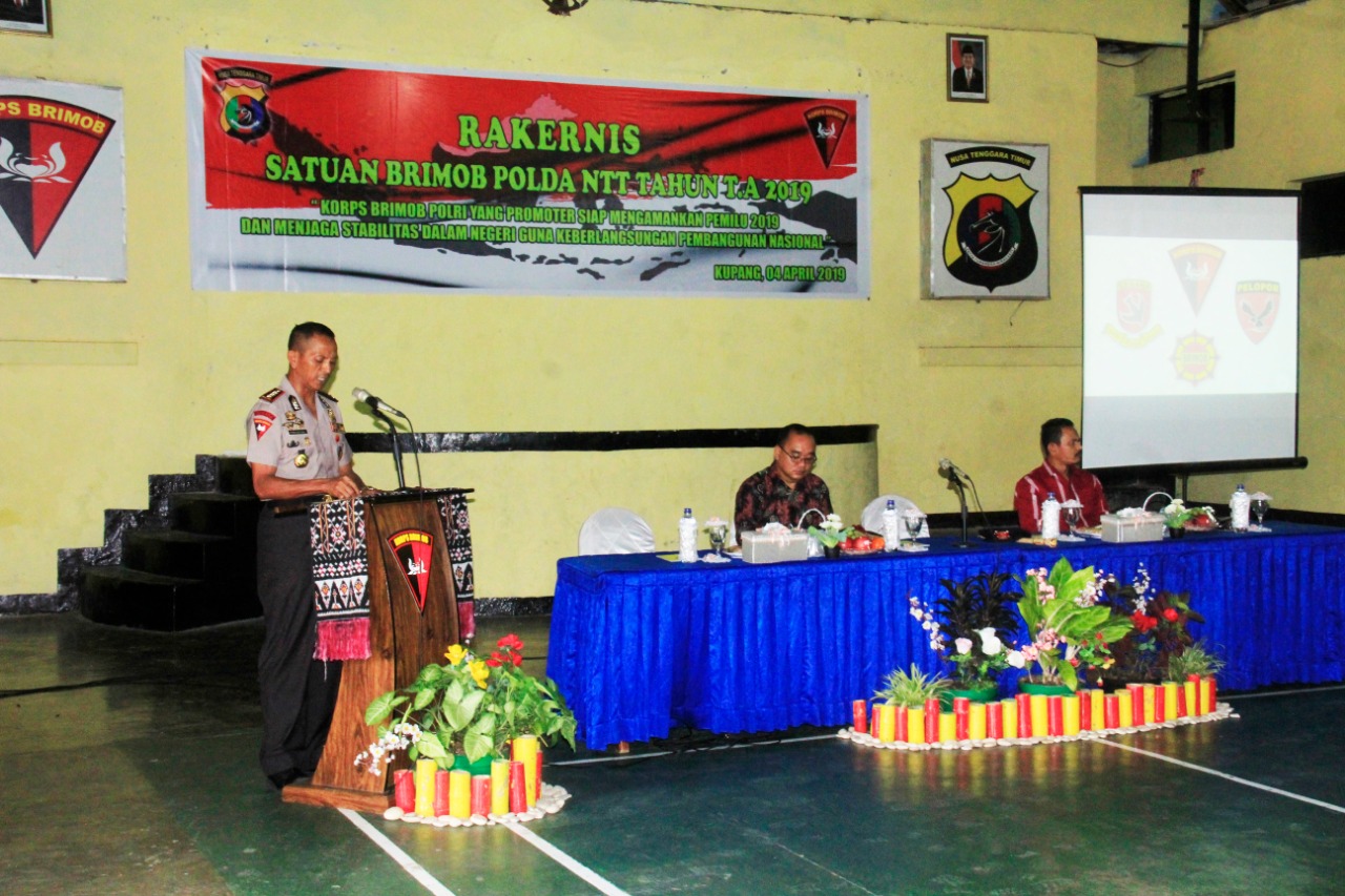 Sat Brimobda Polda NTT Gelar Rakernis Pengamanan Pemilu 2019