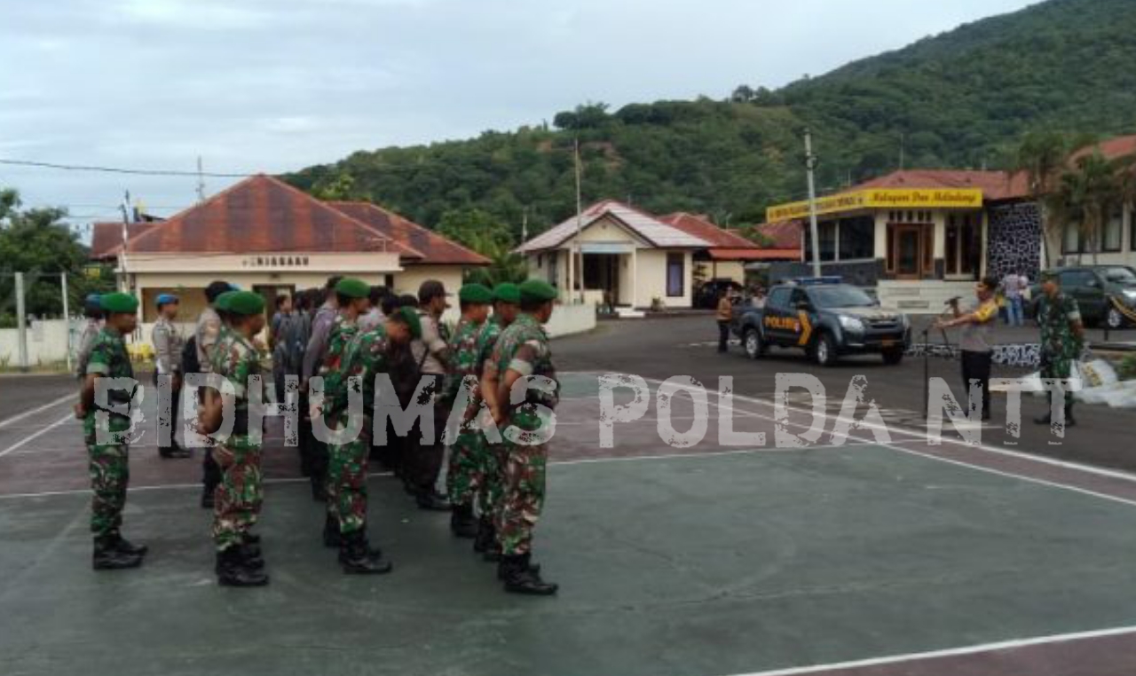 Polres Flotim dan Kodim 1624 Flotim Kompak Mengamankan Pelaksanaan Pleno Rekapitulasi Penghitungan Suara Pemilu 2019 Tingkat PPK