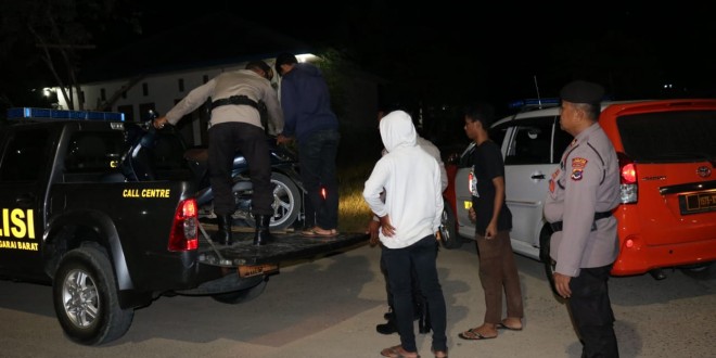 Bonceng Tiga dan Tak Pakai Helm, Tim Patroli Polres Mabar Amankan Motor Pelanggar