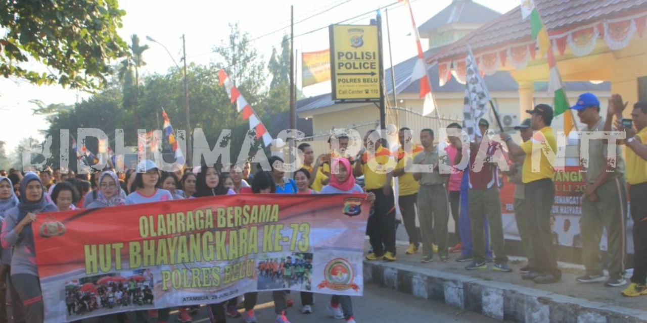 Sambut Hari Bhyangkara ke-73, Polres Belu Gelar Olahraga Bersama