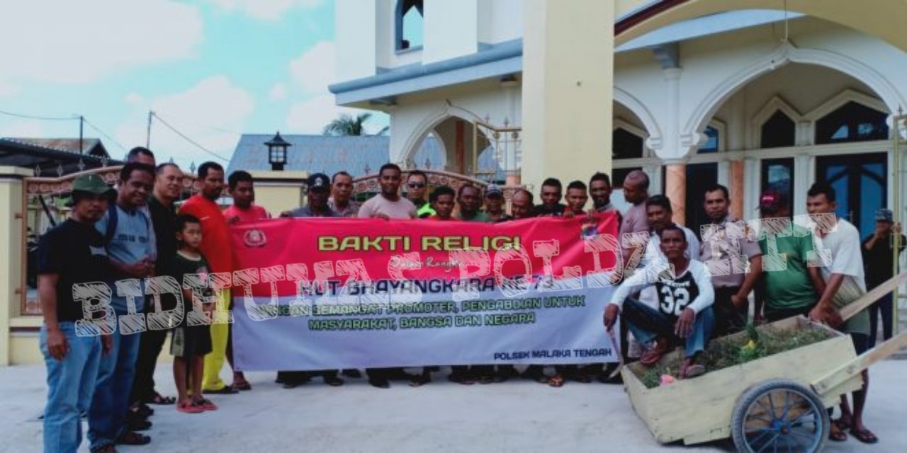 Dalam Rangka HUT Bhayangkara Ke 73, Polsek Malaka Tengah Menggelar Bakti Religi di Kompleks Mesjid Al – Qadar Kota Betun