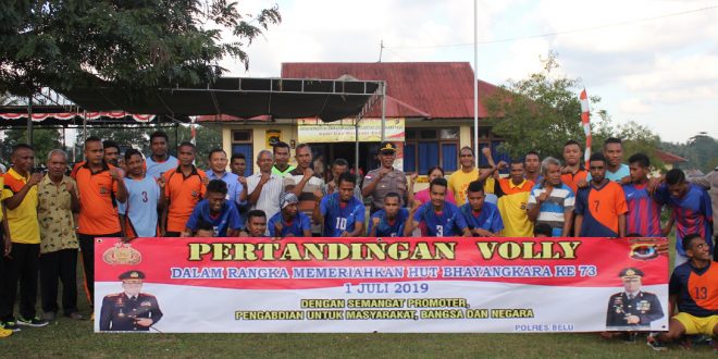 Meriahkan Hari Bhayangkara ke 73, Polsek Sasitamean Gelar Pertandingan Bola Voli Antar Klub