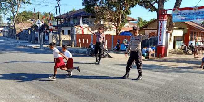 Personel Polres Sumba Barat Rutin Pengaturan Pagi