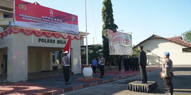 Maknai Peringatan HUT RI Ke-74, Polres Belu Gelar Upacara Bendera