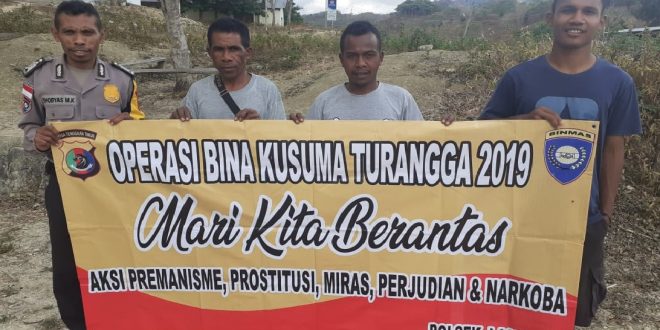 Polsek Lasiolat Beri Penyuluhan Kamtibmas ke Warga dusun Fatubesi