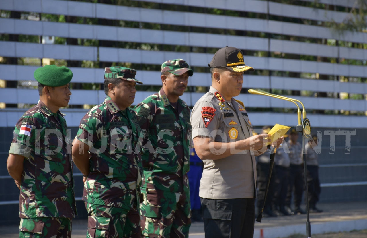 Jelang Pelantikan Presiden dan Wakil Presiden RI, Polda NTT Apel Gelar Pasukan