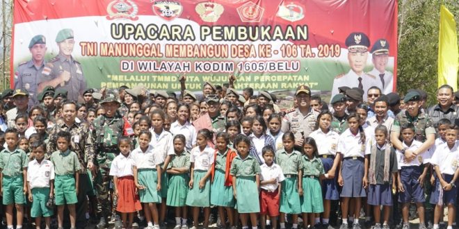 Kapolres Belu Hadiri Pembukaan TMMD ke-106 di Desa Fohoeka, Tapal Batas RI-RDTL