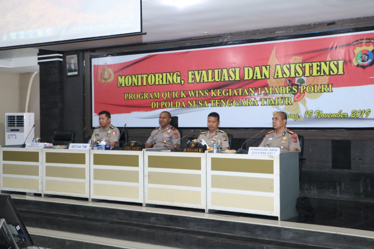 Tim Monitoring dan Asistensi Kegiatan 1 Quick Wins Mabes Polri Kunjungi Polda NTT